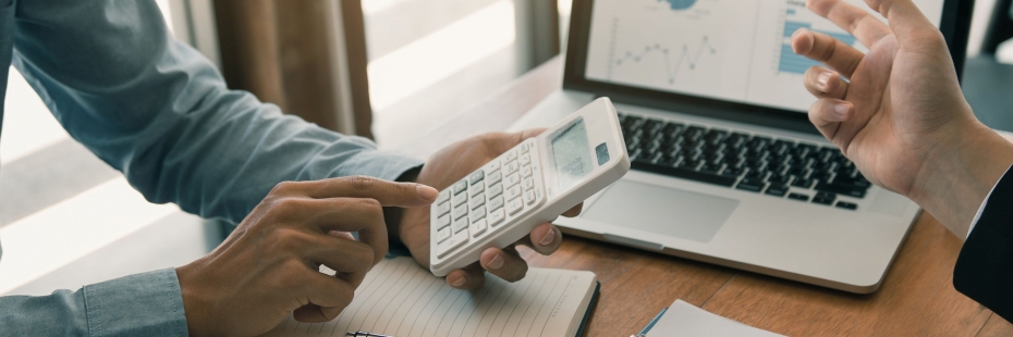 Calculator and Laptop